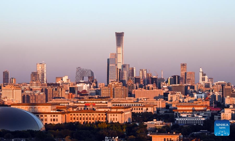 This photo shows the skyline at sunset in Beijing, capital of China, Oct. 19, 2024. (Photo: Xinhua)