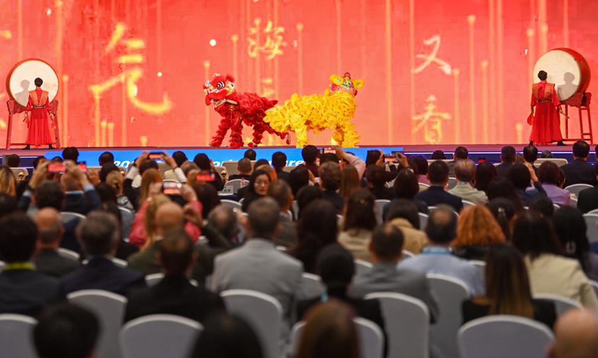 A performance is staged at the opening ceremony of the 2024 International Association for the Protection of Intellectual Property (AIPPI) World Congress in Hangzhou, east China's Zhejiang Province, Oct. 19, 2024. (Photo: Xinhua)