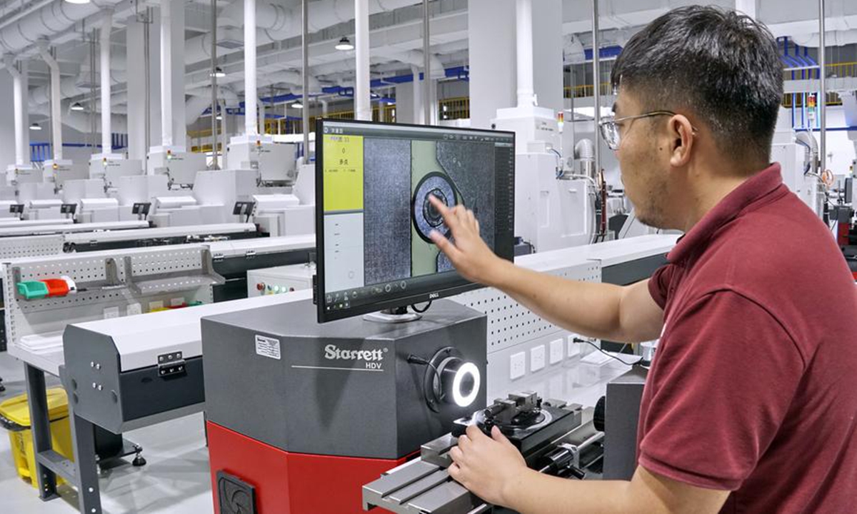 A technician operates at a workshop of Beijing CRS Medical Device Co., Ltd. in an international biomedical park of Daxing International Airport Economic Zone in Beijing, capital of China, Oct. 13, 2024.  (Photo: Xinhua)