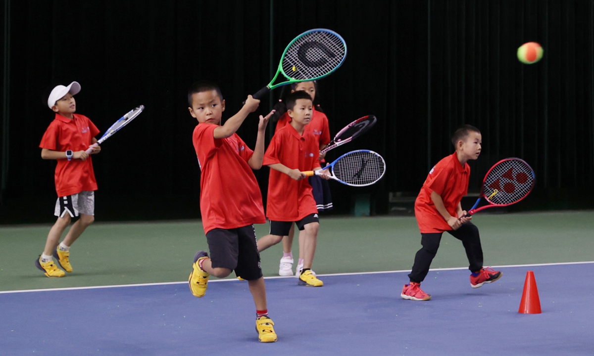 Young tennis players in Yinchuan, Northwest China's Ningxia Hui Autonomous Region Photo: VCG