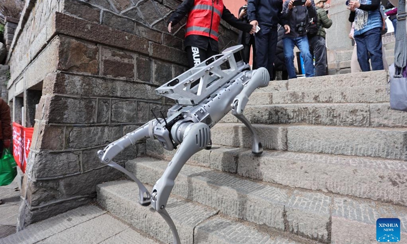 Robotic dogs become porters on Mount Tai with new tech products serving as right arm in daily work