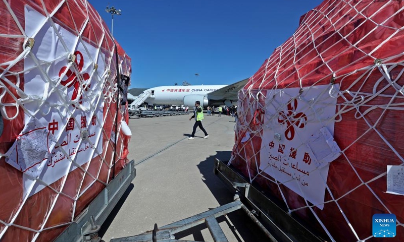 This photo taken on Oct. 21, 2024 shows emergency medical aid from China at the Rafik Hariri International Airport in Beirut, Lebanon. China delivered a batch of emergency medical aid to Lebanon on Monday, as the latter grapples with casualties from ongoing cross-border conflicts with Israel. (Photo: Xinhua)