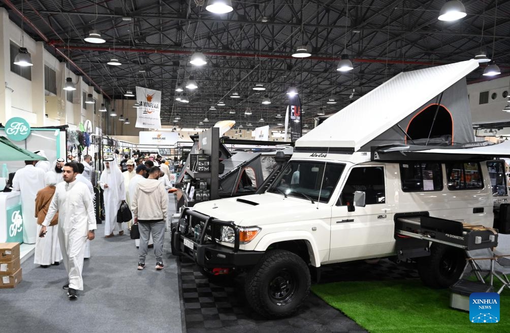 People visit the Kuwait 2024 International Outdoor Sports and Activities Expo in Hawalli Governorate, Kuwait, Oct. 22, 2024. Kicked off here on Tuesday, the 5-day event features over 100 participating enterprises. (Photo: Xinhua)