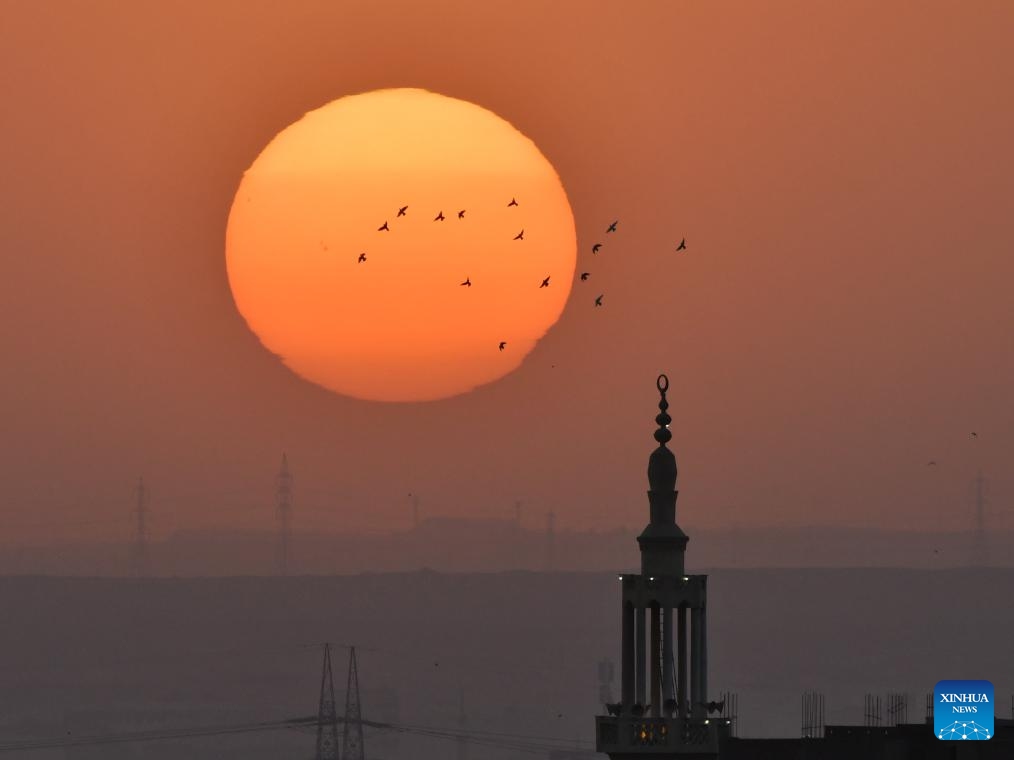 This photo taken on Oct. 22, 2024 shows a view at sunset in Cairo, Egypt. (Photo: Xinhua)