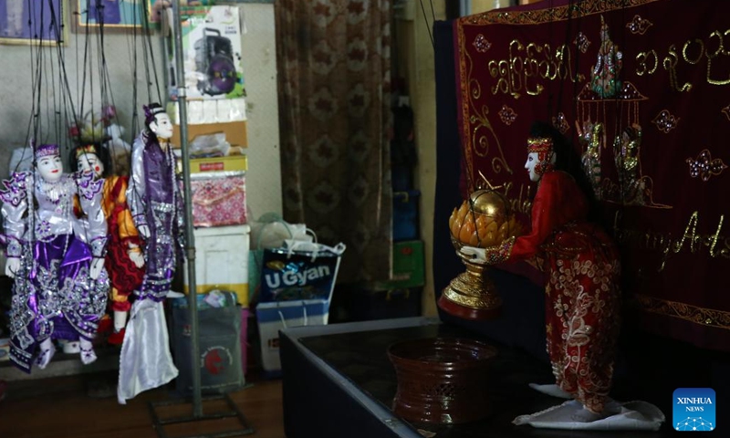 A puppet in action is pictured during a puppet show in Yangon, Myanmar, Oct. 27, 2024. (Photo: Xinhua)