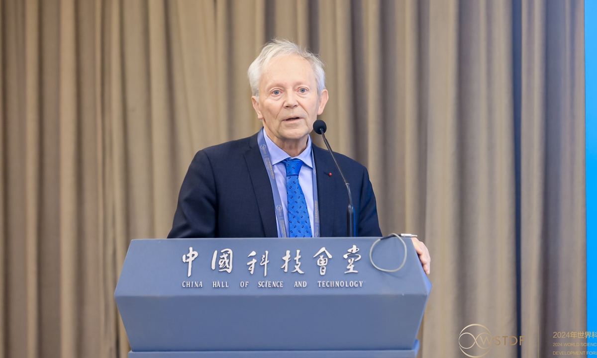 Yvon Le Maho addresses at the 2024 World Science and Technology Development Forum on October 24, 2024. Photo: Courtesy of WSTDF