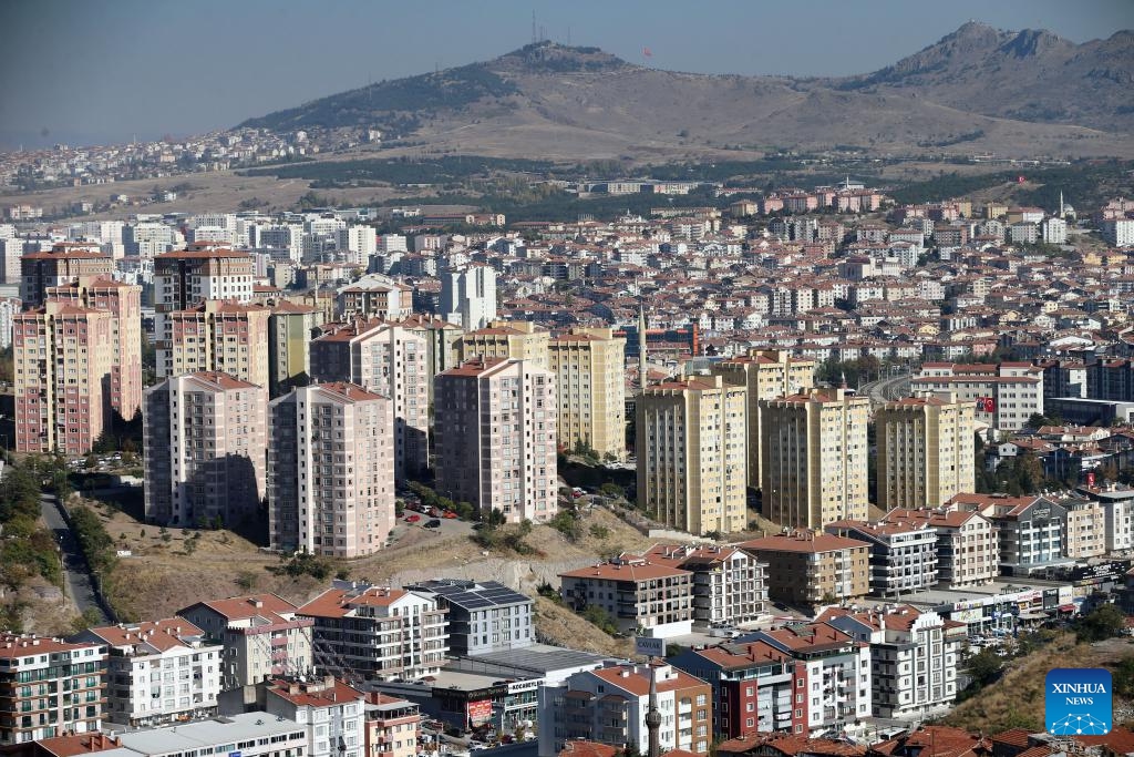 Photo taken on Oct. 28, 2024 shows residential buildings in Ankara, Türkiye. Falling prices and a rise in investment potential have sparked a resurgence in Türkiye's housing market amid an improvement in the country's economic indicators, industry insiders said. (Photo: Xinhua)