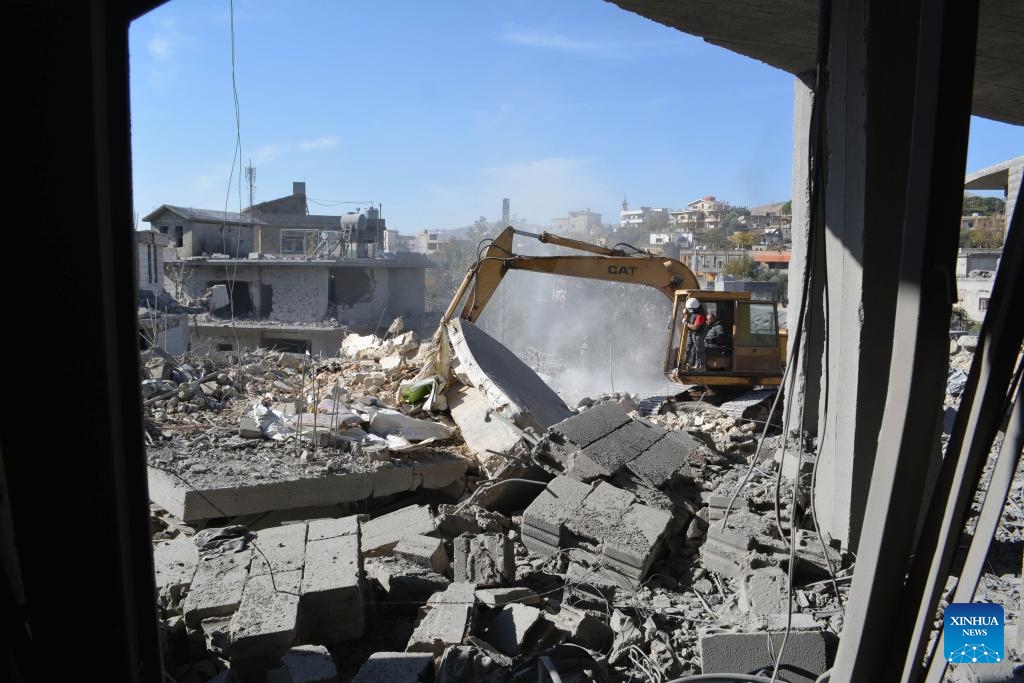 This photo shows the damage caused by Israeli airstrikes in Baalbek, Lebanon, Oct. 29, 2024. At least 60 people, including two children, were killed and 58 others injured following Israeli air raids on the eastern Bekaa Valley, Lebanon's Health Ministry said Monday. (Photo: Xinhua)