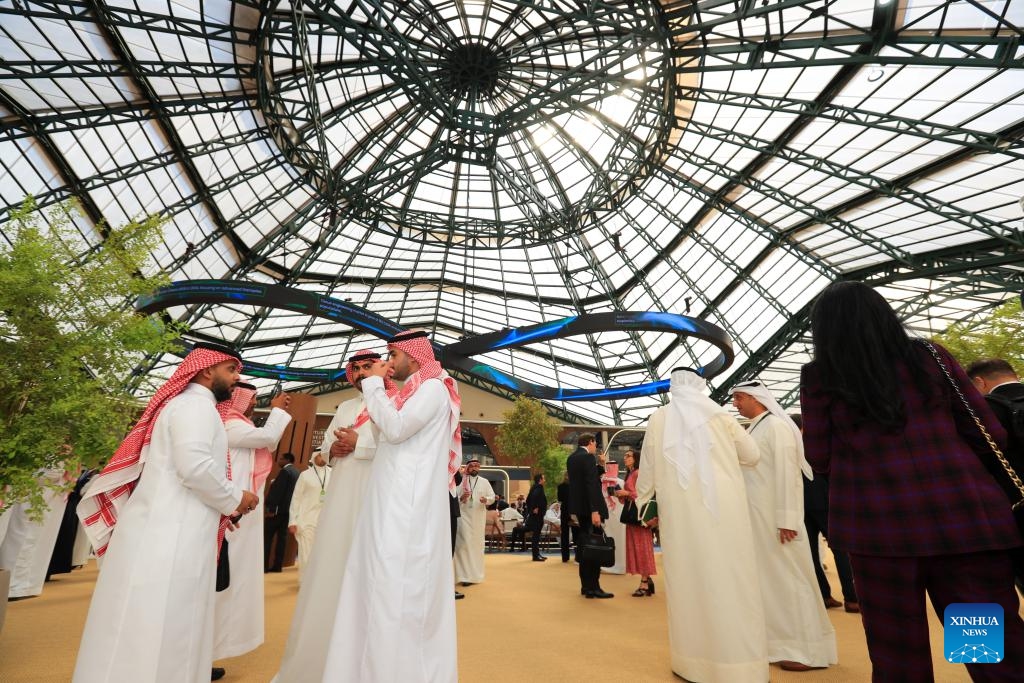 People attend the 8th Future Investment Initiative (FII) conference in Riyadh, Saudi Arabia, on Oct. 29, 2024. The 8th Future Investment Initiative (FII) conference kicked off on Tuesday in Saudi Arabia's capital Riyadh. Dubbed Davos in the Desert, the FII conference is the largest international investment and innovation forum in the Middle East, attracting many political and business leaders every year. (Photo: Xinhua)