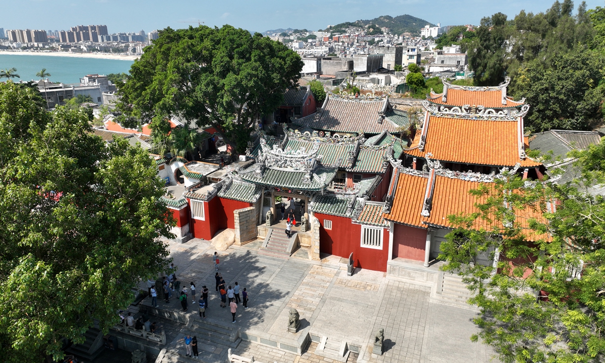 A bird's eye view of the Dongshan Guandi Temple in Dongshan county, East China's Fujian Province, on October 18, 2024. Photo: Courtesy of Dongshan county media center