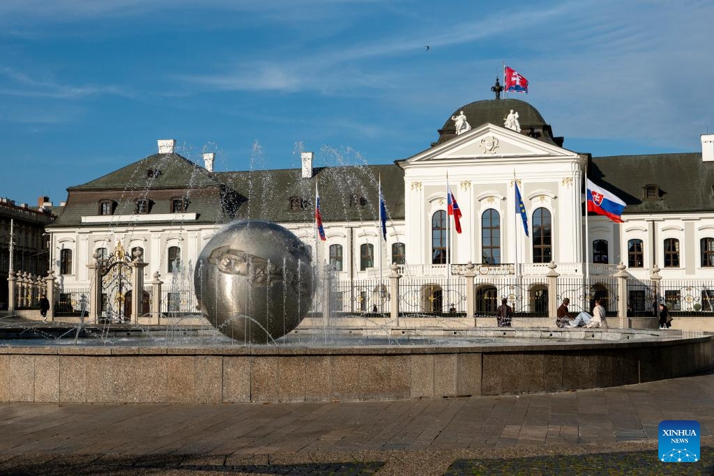 This photo taken on Oct. 28, 2024 shows the presidential palace in Bratislava, capital of Slovakia. (Photo: Xinhua)