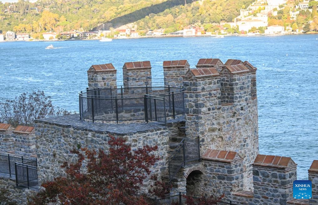 This photo taken on Oct. 27, 2024 shows a view of Rumeli Fortress in Istanbul, Türkiye. Rumeli Fortress, a typical example of Ottoman military architecture, is located on the west side of the Bosphorus Strait in Istanbul. (Photo: Xinhua)