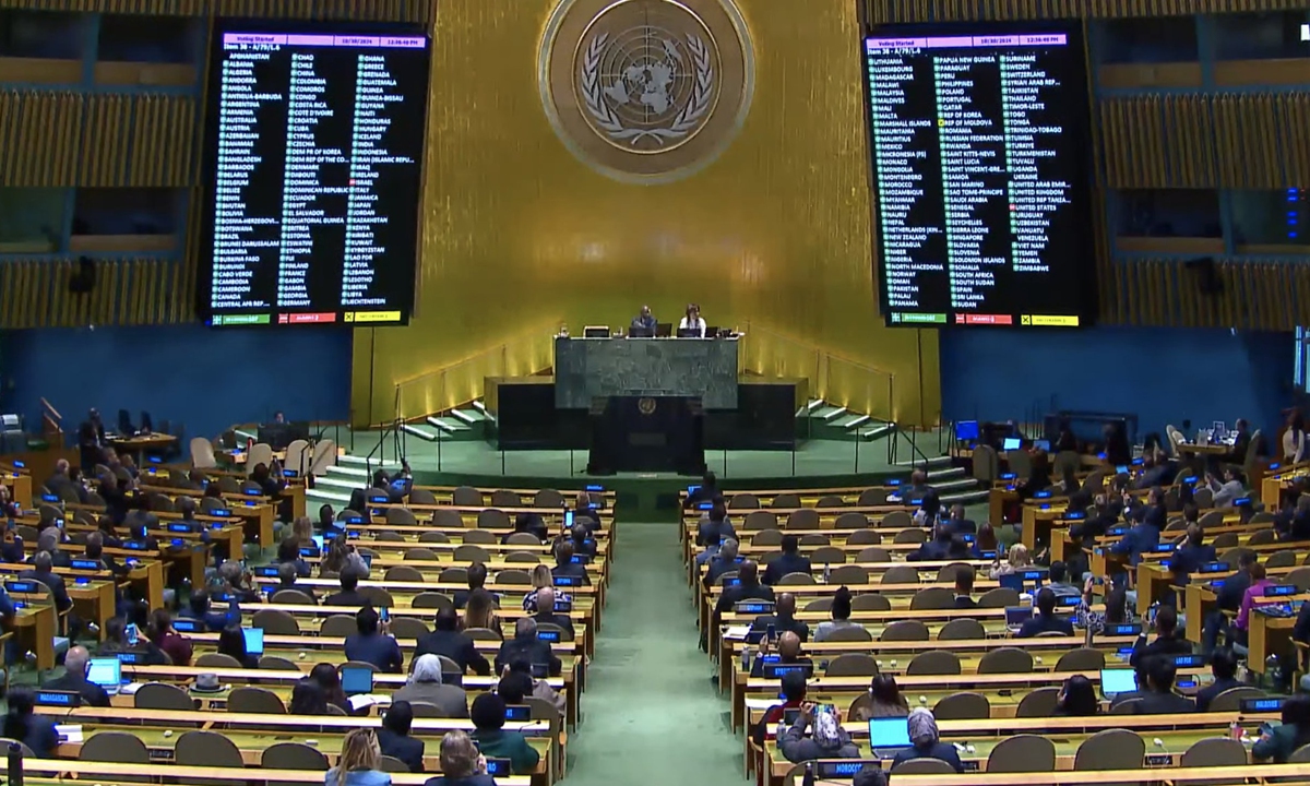 UN General Assembly votes on the draft resolution on the necessity of ending the economic, commercial and financial embargo imposed by the United States against Cuba. (UN Photo)