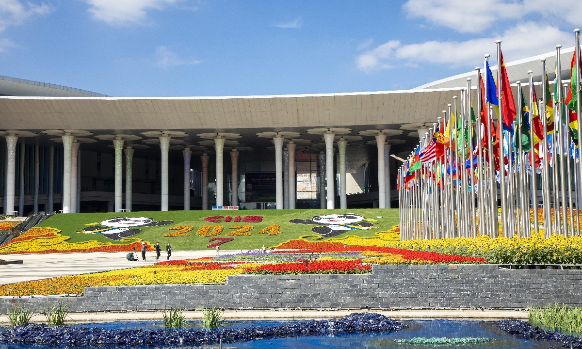 The 7th China International Import Expo will take place at the National Exhibition and Convention Center in Shanghai from November 5 to 10. The venue has been fully refreshed, inside and out, to warmly welcome guests from around the world. Photo: CFP