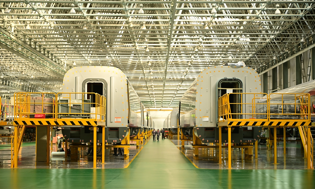 The scene of CRRC Changchun's assembling plant on October 16, 2024 Photo: Tao Mingyang/GT