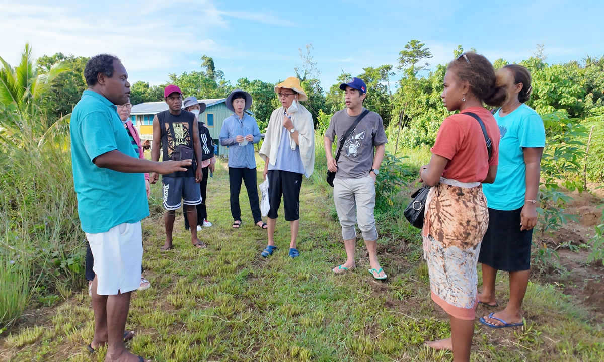 Teachers at the Pacific Island Countries Research Center at Liaocheng University conduct research in Isabel Province in the Solomon Islands, in January 2024. Photo: Courtesy of Chen Dezheng