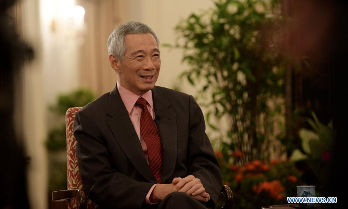 Singaporean Prime Minister Lee Hsien Loong receives an interview with Xinhua in Singapore in April 2019. Photo: Xinhua