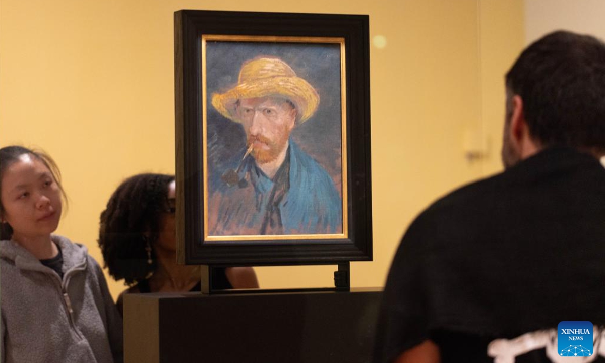 People visit the Van Gogh Museum during the Museum Night event in Amsterdam, the Netherlands, Nov. 2, 2024. (Photo: Xinhua)