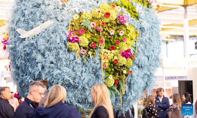 People visit the 2024 International Floriculture Trade Fair (IFTF) in Vijfhuizen, the Netherlands, on Nov. 5, 2024. The IFTF is an annual event in the Netherlands that brings together horticultural professionals, flower lovers and industry experts from around the world. (Photo: Xinhua)