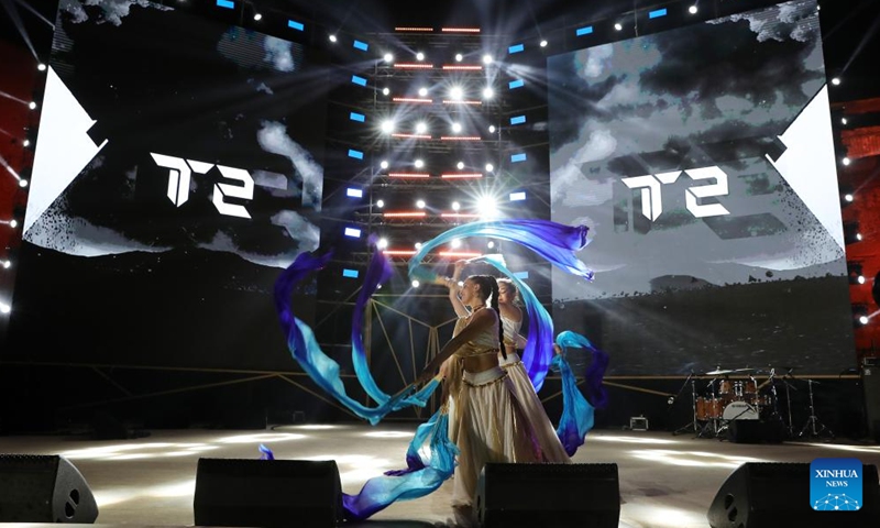 Artists perform at the launching ceremony of Jetour Auto's first off-road SUV model T2 in Cairo, Egypt, Nov. 4, 2024. Jetour Auto, a Chinese auto brand, unveiled its first off-road SUV model, namely T2, here on Monday evening. (Photo: Xinhua)