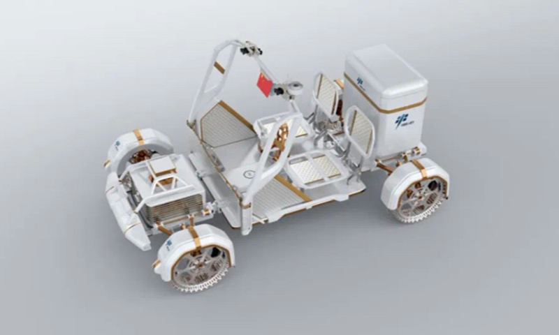 Graphic representation of the crewed lunar rover Photo: The Paper