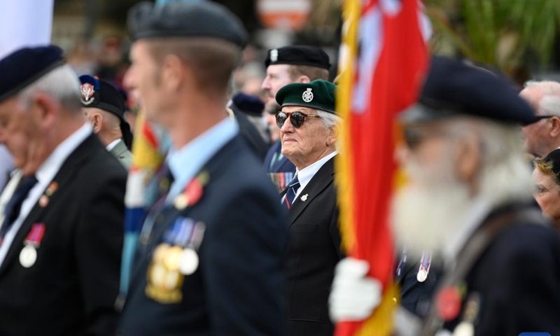 Veterans participate in the Remembrance Day ceremony in Floriana, Malta, on Nov. 10, 2024 Malta marked Remembrance Day to remember victims who sacrificed their lives during the two world wars on Sunday. (Photo by Jonathan Borg/Xinhua)