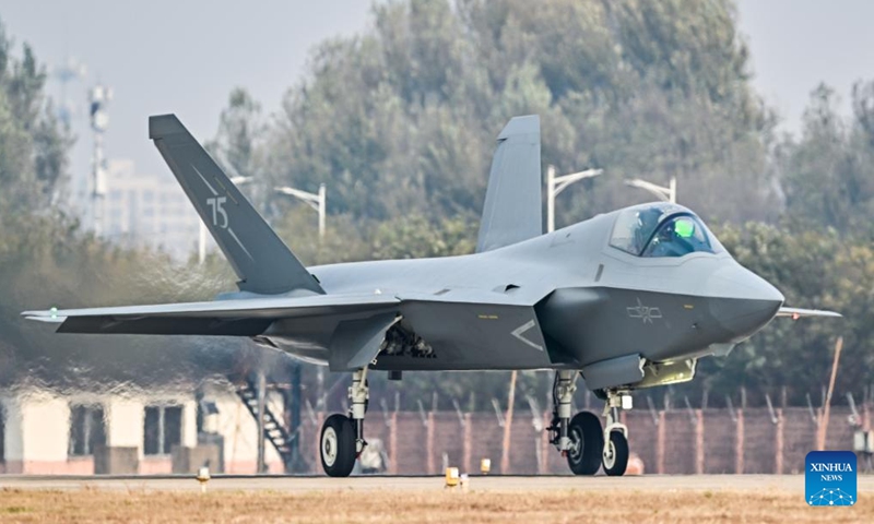 This file photo shows a J-35A fighter jet. (Photo: Xinhua)