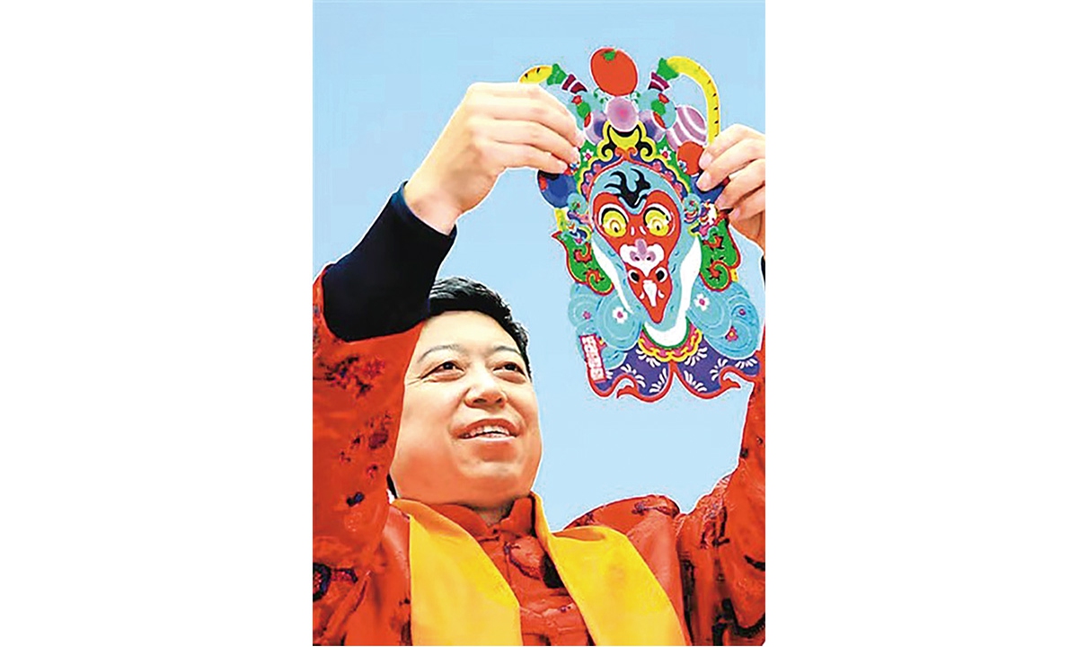 Gao Dianliang, an intangible cultural heritage inheritor in paper-cutting Photo: Courtesy of Gao Dianliang