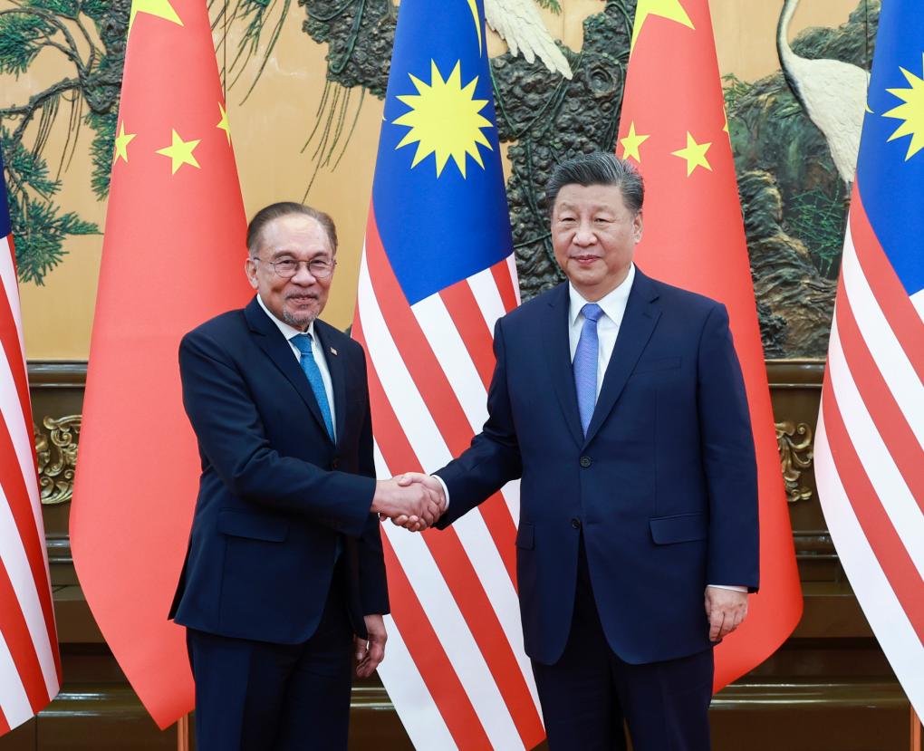 Chinese President Xi Jinping meets with Prime Minister of Malaysia Anwar Ibrahim in Beijing, capital of China, Nov. 7, 2024. Photo: Xinhua