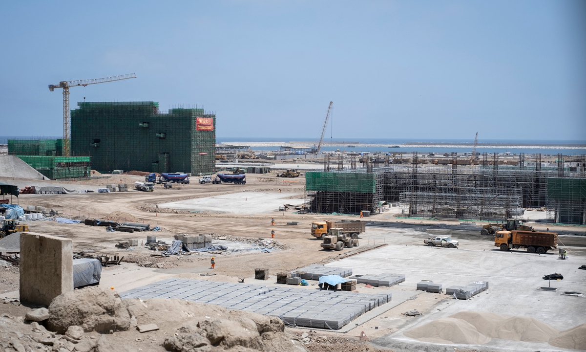 Chancay Port, located north of Peru's capital, Lima, is under construction by a Chinese enterprise on March 5, 2024. Photo: VCG