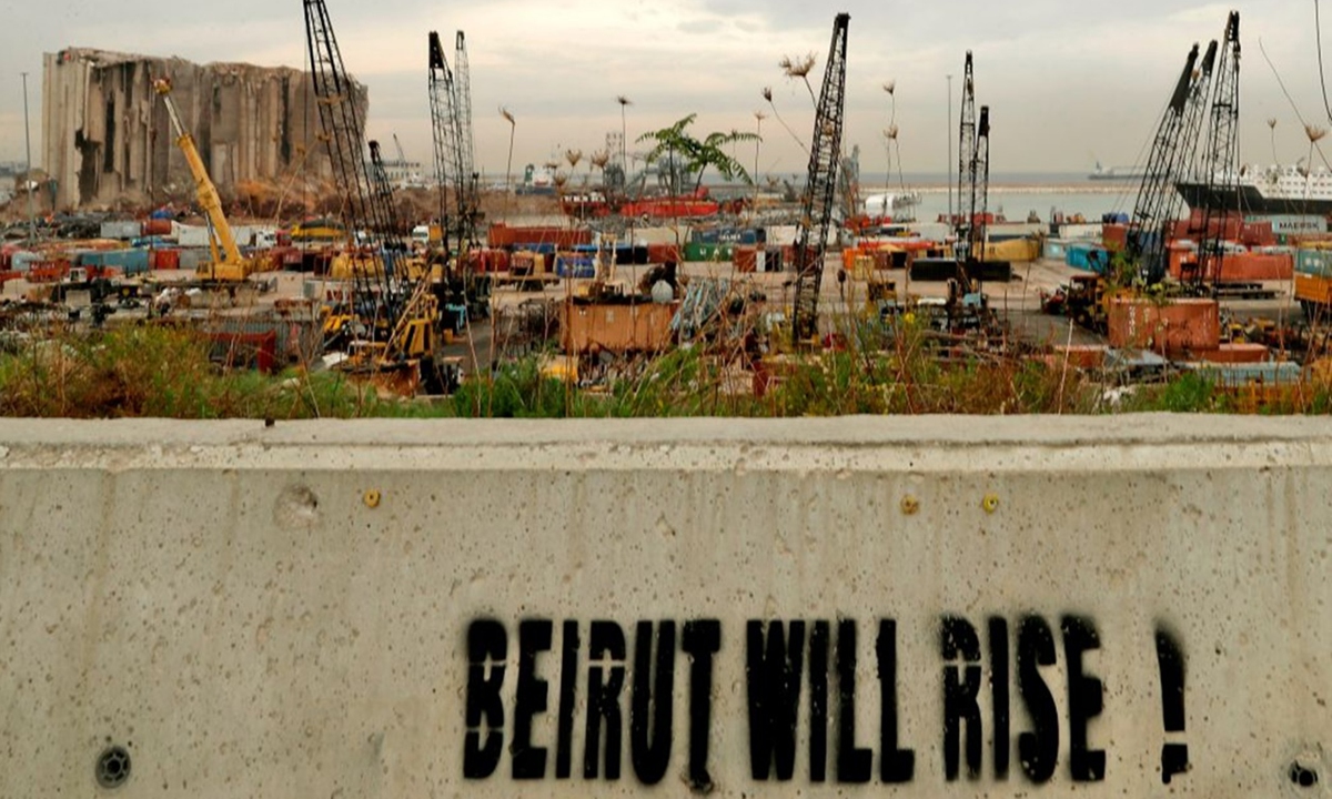 A view of?the port of Beirut after the blast in?August 2020, which is now a tourist attraction Photo: Courtesy of Zhao Ying