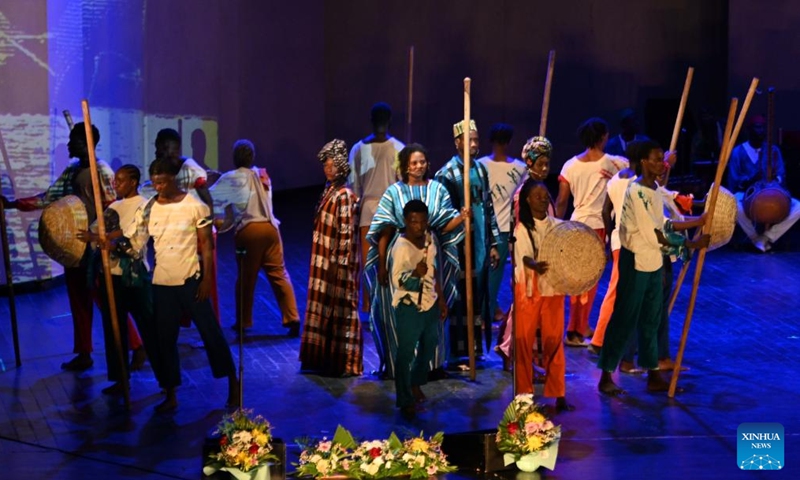 Artists perform during the opening ceremony of the 15th edition of the Dakar Biennale of Contemporary African Art (Dak'Art), in Dakar, capital of Senegal, on Nov. 7, 2024. (Photo: Xinhua)