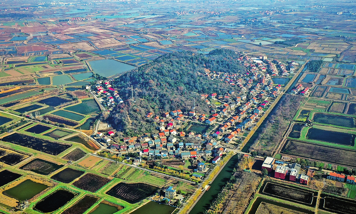 An aerial view of Dongshan village Photo: Courtesy of China Rural Revitalization magazine