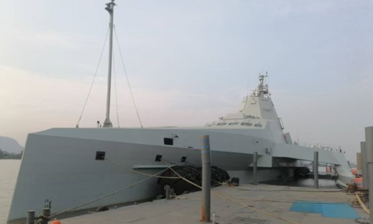 A JARI-USV-A large unmanned combat boat is on display at the Airshow China 2024, which is held in Zhuhai, South China's Guangdong Province from November 12 to 17, 2024. Photo: Ma Jun/GT