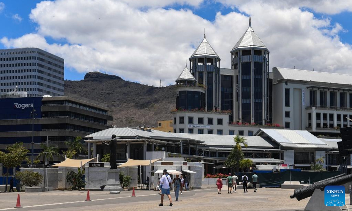 This photo taken on Nov. 9, 2024 shows a city view of Port Louis in Mauritius. Mauritius, an island nation situated in the southwestern Indian Ocean and off the eastern coast of Africa, is a melting pot of diverse cultures.   (Photo: Xinhua)