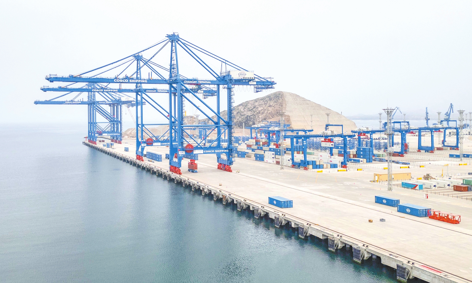 A view of the Chancay Port, Lima, Peru, on October 29, 2024 Photo: VCG