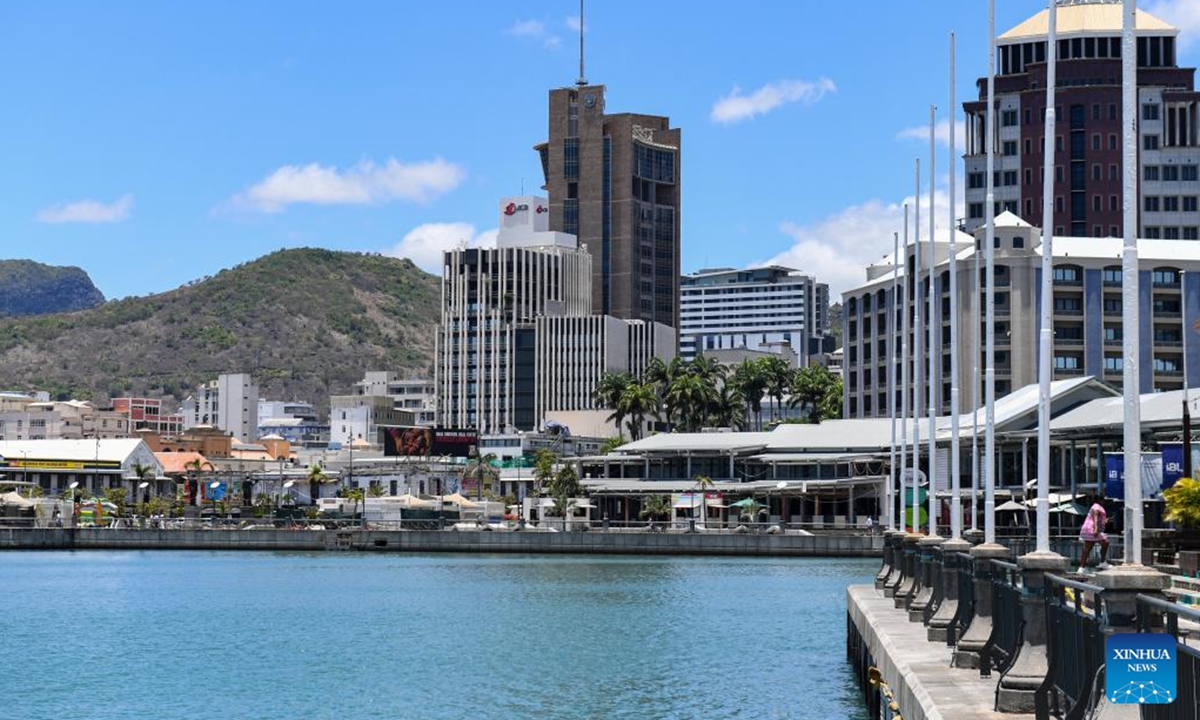 This photo taken on Nov. 9, 2024 shows a city view of Port Louis in Mauritius. Mauritius, an island nation situated in the southwestern Indian Ocean and off the eastern coast of Africa, is a melting pot of diverse cultures.  (Photo: Xinhua)