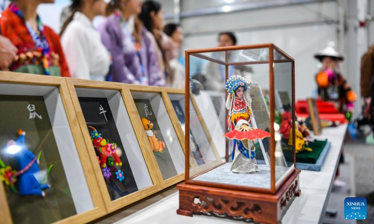 This photo taken on Nov. 13, 2024 shows products displayed at the China Pavilion during the 29th session of the Conference of the Parties to the United Nations Framework Convention on Climate Change (COP29) in Baku, Azerbaijan.  (Photo: Xinhua)