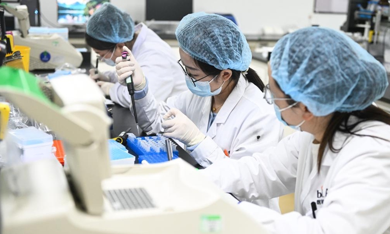 Staff members work at a medical company at the Suzhou Industrial Park in Suzhou, east China's Jiangsu Province, Nov. 12, 2024. Suzhou Industrial Park has focused on the development of emerging industries such as biomedicine and big health, nanotechnology applications and new materials in recent years. (Photo: Xinhua)