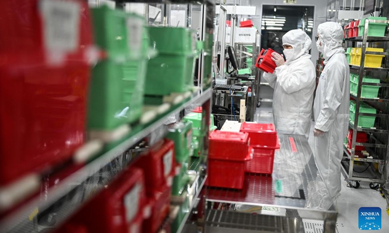 Staff members work at a nanotechnology company at the Suzhou Industrial Park in Suzhou, east China's Jiangsu Province, Nov. 12, 2024. Suzhou Industrial Park has focused on the development of emerging industries such as biomedicine and big health, nanotechnology applications and new materials in recent years. (Photo: Xinhua)