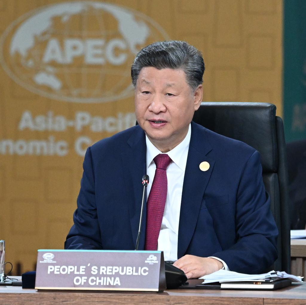 Chinese President Xi Jinping delivers an important speech under the title Shouldering Responsibility to Our Times And Jointly Promoting Asia-Pacific Development at the 31st APEC Economic Leaders' Meeting at the Lima Convention Center in Lima, Peru, Nov. 16, 2024. (Xinhua/Xie Huanchi)