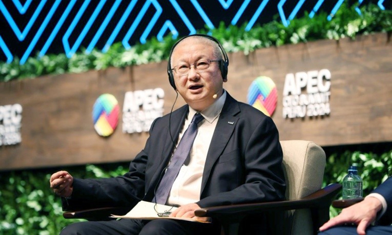 Li Zhenguo, founder and president of LONGi Green Energy, attends the 2024 Asia-Pacific Economic Cooperation (APEC) Business Leaders Summit, which was held in Lima, capital of Peru on November 13-15.