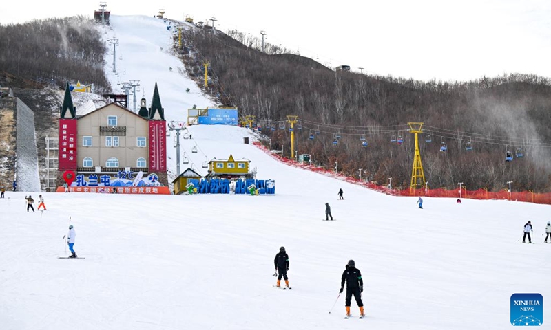 People ski at a ski resort in Hulun Buir, north China's Inner Mongolia Autonomous Region, Nov. 16, 2024. (Xinhua/Lian Zhen)