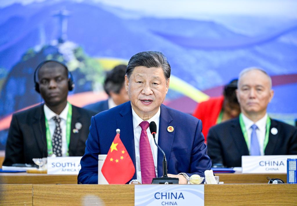 Chinese President Xi Jinping delivers an important speech entitled Working Together for a Fair and Equitable Global Governance System at the Session II of the 19th G20 Summit on Reform of the Institutions of Global Governance in Rio de Janeiro, Brazil, Nov. 18, 2024. Xi attended the G20 Summit here on Monday. (Photo: Xinhua)