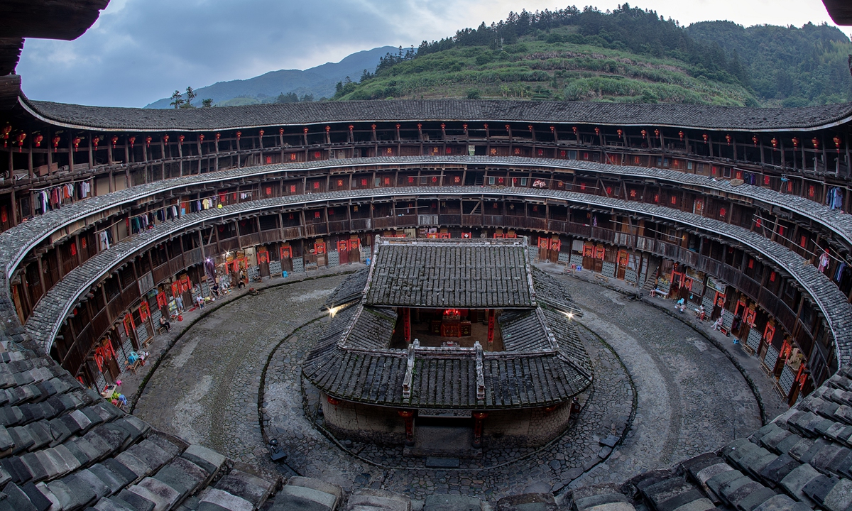 The view of a <em>tulou</em> building in Nanjing, East China's Fujian Province Photo: VCG