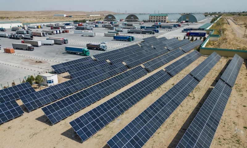 Photo: A 700kW solar photovoltaic power plant has been installed at UNHCR's Emergency Logistics Hub in Termez.