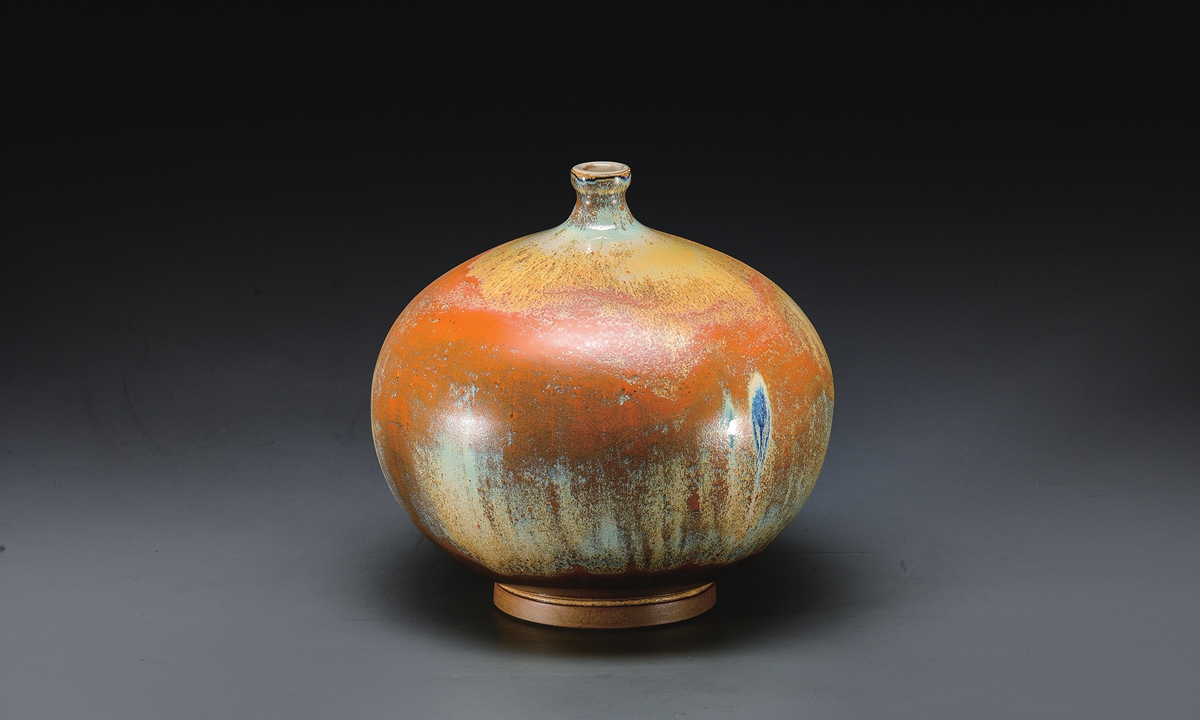 Work by Qi Huisuo, inheritor of Jun porcelain making technique Photo: Courtesy of Song Dynasty Royal Kiln