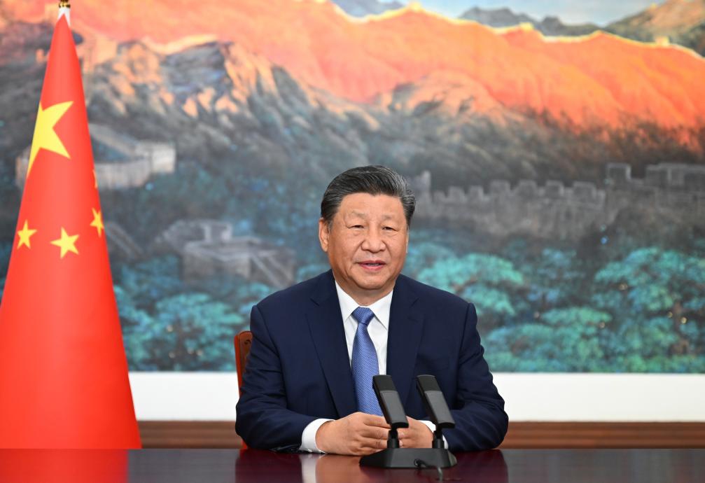 Chinese President Xi Jinping extends congratulations via video to the 2024 World Internet Conference Wuzhen Summit, which opened in Wuzhen, east China's Zhejiang Province, on Nov. 20, 2024. (Photo: Xinhua)