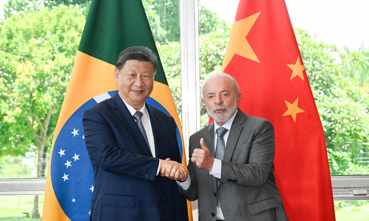 Chinese President Xi Jinping holds talks with Brazilian President Luiz Inacio Lula da Silva in Brasilia, Brazil, on November 20, 2024. Photo: Xinhua