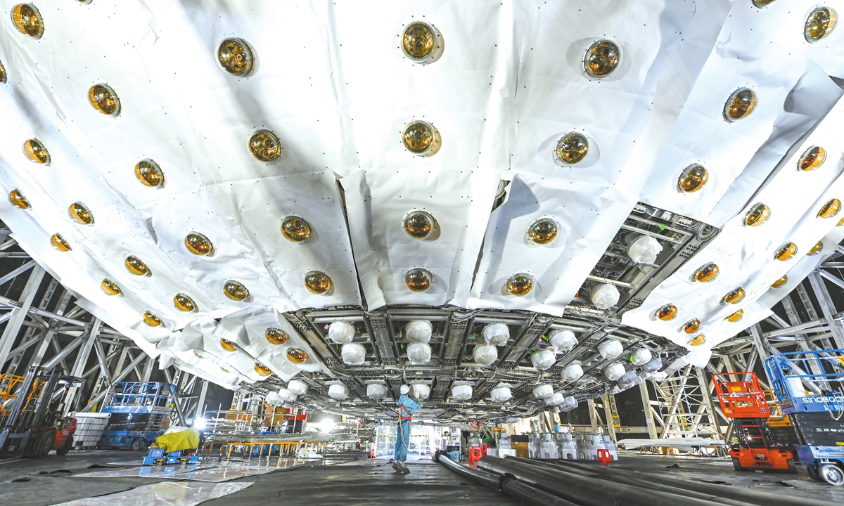 Bottom view of JUNO neutrino detector Photo: Courtesy of IHEP 